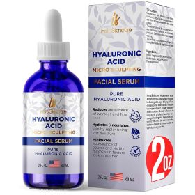 Pure Hyaluronic Acid Serum for Face 2oz Serum for Skin and Lips Hydrating and Moisturizing Face Serum for All Skin Types