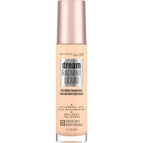 Maybelline Dream Radiant Liquid Foundation Makeup, 20 Classic Ivory, 1 fl oz