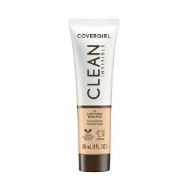 COVERGIRL Clean Invisible Liquid Foundation, 107 Light Beige, 1.0 fl oz