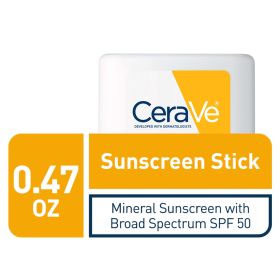 Sunscreen Stick SPF 50 by CeraVe for Unisex - 0.47 oz Sunscreen