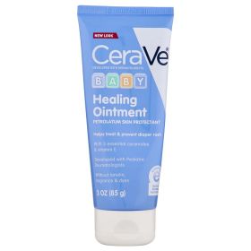 CeraVe Baby Healing Ointment Diaper Rash Cream, Protects and Soothes Dry, Cracked & Chafed Skin 3 oz