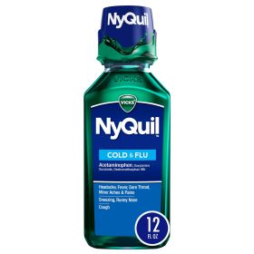 Vicks NyQuil Nighttime Cold & Flu Relief, Original Flavor, 12 fl oz