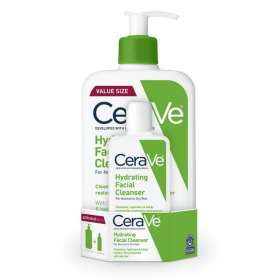 CeraVe Hydrating Facial Cleanser, Daily Face Wash for Normal to Dry Skin, 16 fl oz & 3 fl oz. (Brand: CeraVe)