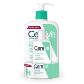 CeraVe Foaming Facial Cleanser, Daily Face Wash for Normal to Oily Skin, 3 fl oz & 16 fl oz (Brand: CeraVe)