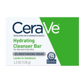 CeraVe Hydrating Cleansing Bar for Face and Body for Normal to Dry Skin, 4.5 oz (Brand: CeraVe)