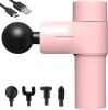 Mini Massage Gun Small Pocket Size Portable Compact Percussion Massager for Travel Gym, 4 Heads 4 Speed